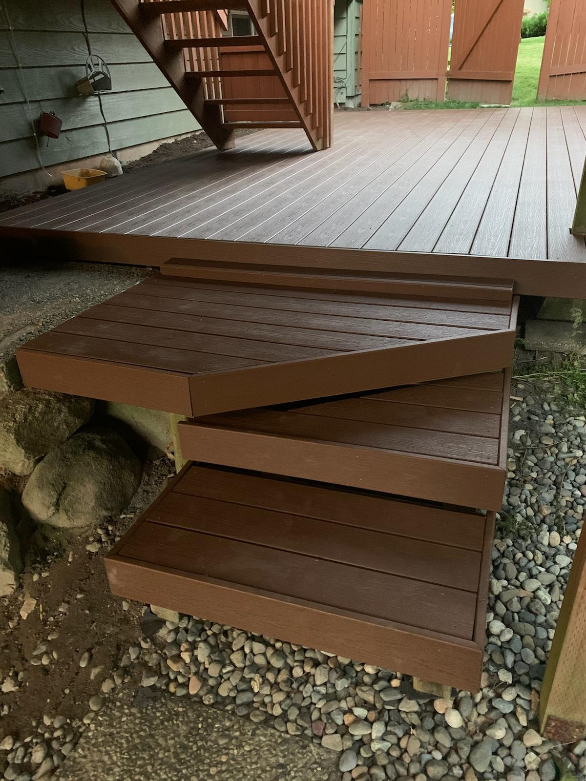 Replacing the deck floor with composite wood
